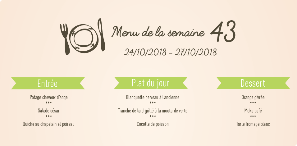 Menu de la semaine