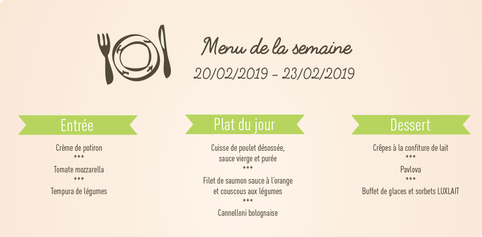 Menu de la semaine