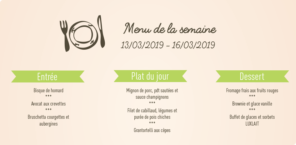 Menu de la semaine