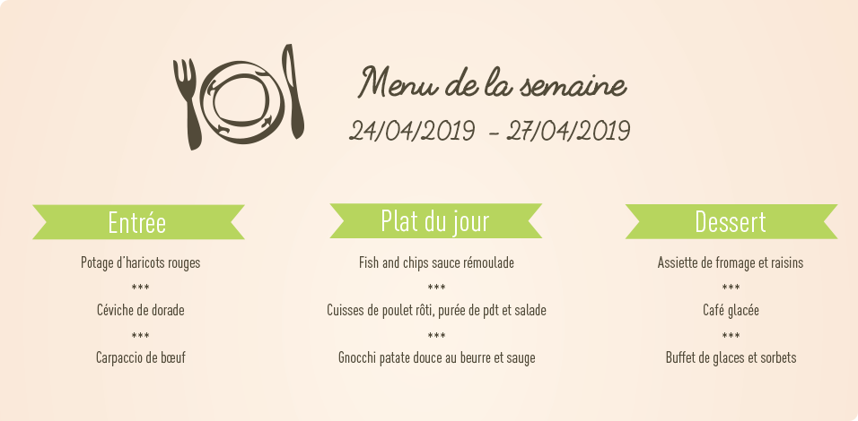 Menu de la semaine
