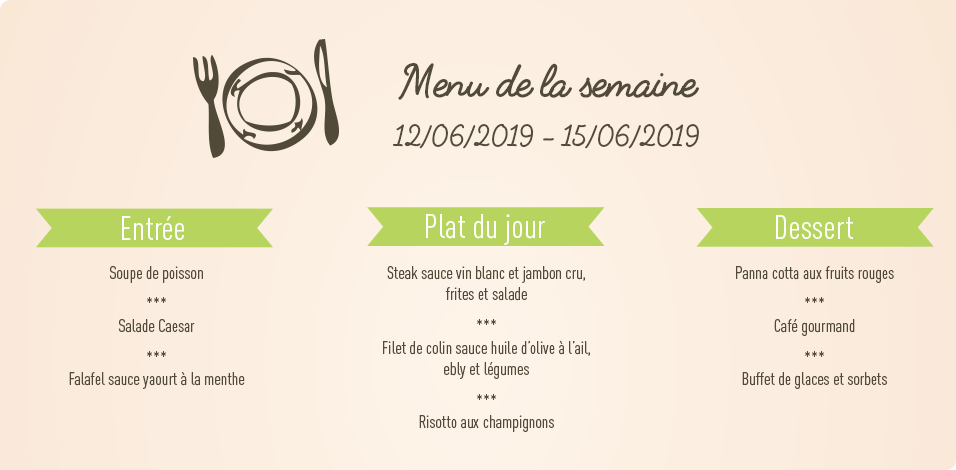 Menu de la semaine