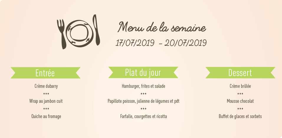 Menu de la semaine