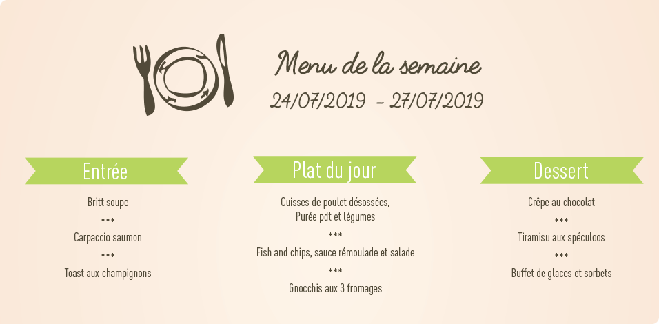 Menu de la semaine