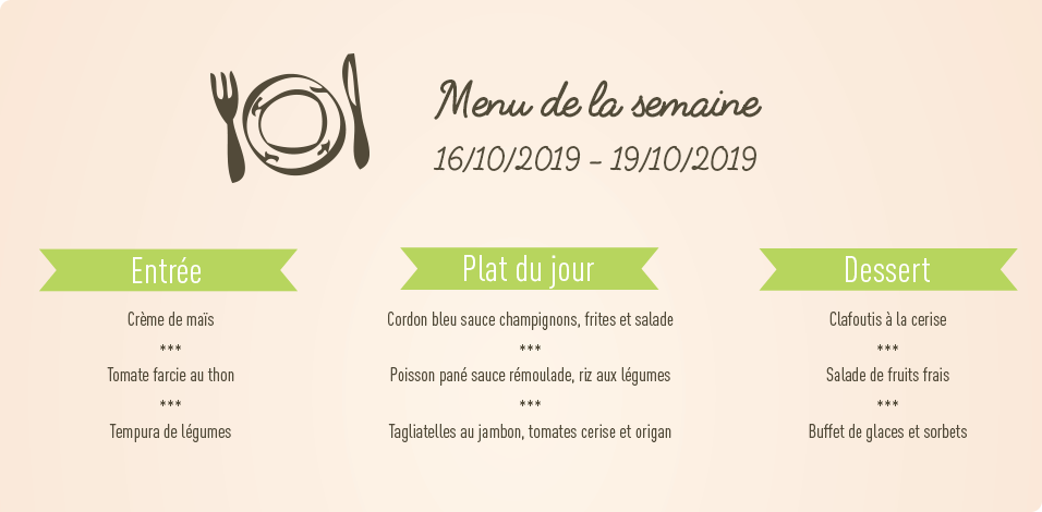 Menu de la semaine